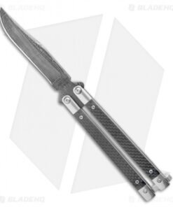 Bear & Son 30th Anniversary Butterfly Knife Carbon Fiber (5" Damascus)