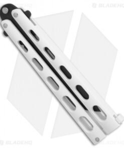 Alternative view of Bear & Son Large Butterfly Knife Tanto White (3.9" Black) 115TANW