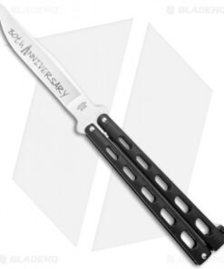 Bear & Son 30th Anniversary 114B Black Butterfly Knife (4.3" Satin)