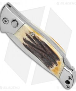 Alternative view of Bear and Son Automatic Lockback Knife India Stag (2.75" Satin)
