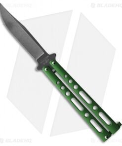 Bear & Son 117 Butterfly Knife Green Zinc (4" Stonewash)