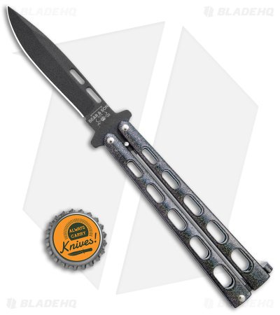 Bear & Son Large Butterfly Knife Galaxy (4" Black) 115GX - Image 4