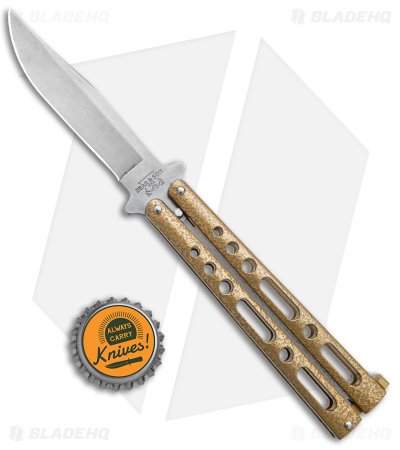 Bear & Son 117 Large Butterfly Knife Gold (4" SW) 117GSW - Image 4
