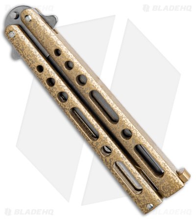 Bear & Son 117 Large Butterfly Knife Gold (4" SW) 117GSW - Image 3