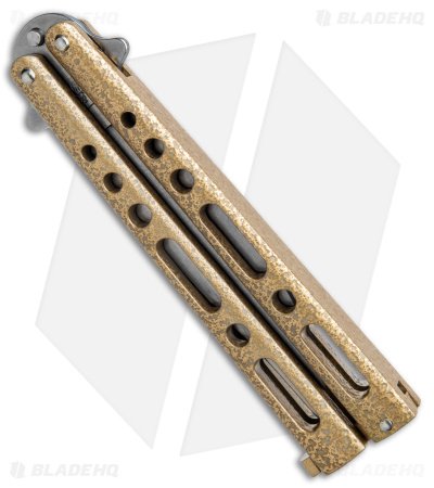 Bear & Son 117 Large Butterfly Knife Gold (4" SW) 117GSW - Image 2