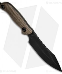 Alternative view of Behring Made Technical Badlander Fixed Blade Knife OD Green Micarta (4.9" Black)