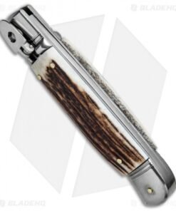Alternative view of SKM Classic 8" Lever Lock Automatic Italian Knife Stag (3.2" Polish Flat)