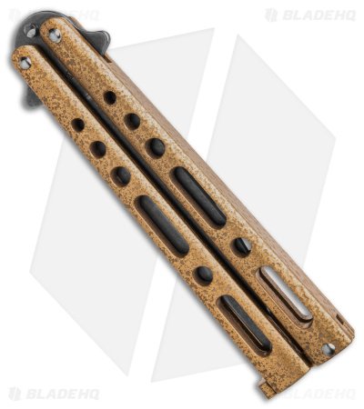 Benchmark Butterfly Knife Gold Epoxy Steel (4" Stonewash) - Image 3
