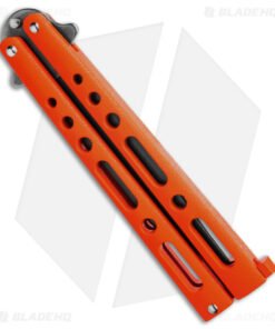 Alternative view of Benchmark Butterfly Knife Orange Epoxy Steel (4" Stonewash)