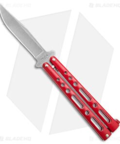 Benchmark Butterfly Knife Red Epoxy Steel (4" Stonewash)