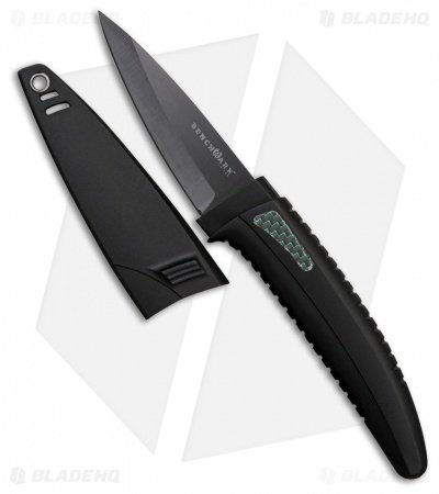 Benchmark Ceramic Neck Knife Black Polymer (3" Black Plain)