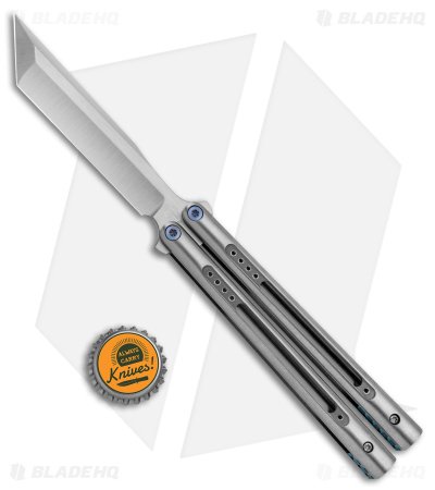 Biegler Bladeworks Custom Archon Space Balls Balisong Knife Ti (4.3" Satin) - Image 4