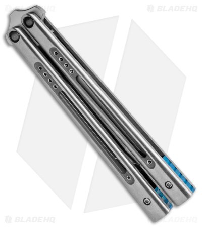 Biegler Bladeworks Custom Archon Space Balls Balisong Knife Ti (4.3" Satin) - Image 3