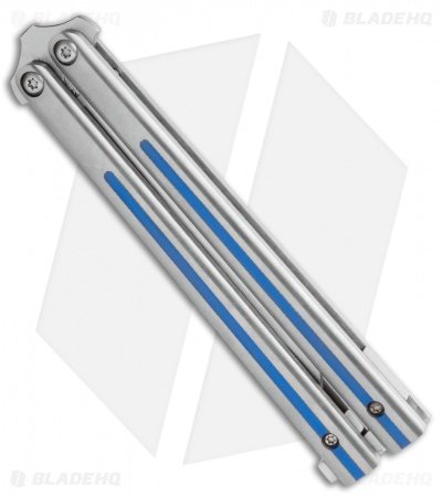 Biegler Bladeworks Custom Archon Gen4 Balisong Blue G-10 Inlay (4.3" Stonewash) - Image 3