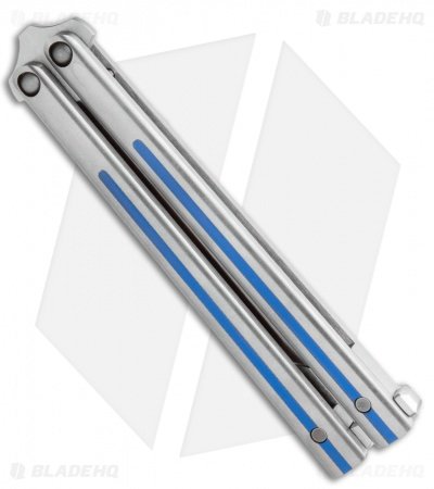 Biegler Bladeworks Custom Archon Gen4 Balisong Blue G-10 Inlay (4.3" Stonewash) - Image 2