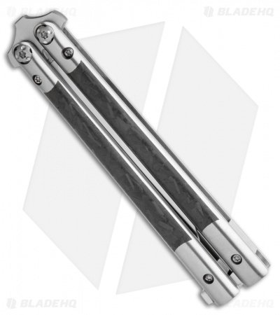 Biegler Bladeworks Custom Corsair Hand Ground Balisong Ti/CF (4.1" Satin) - Image 3