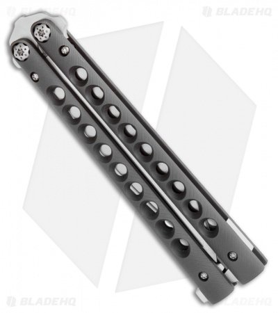 Biegler Bladeworks Custom Rockstyle Gen3 Balisong Blackened Titanium 9 Hole - Image 3