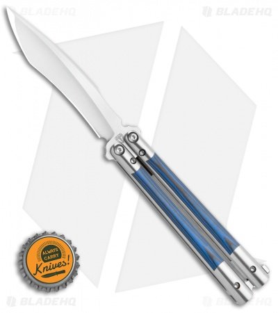 Biegler Bladeworks Custom Rockstyle Gen3 Balisong Titanium/G-10 Blue/Black - Image 4