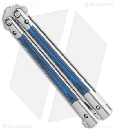 Biegler Bladeworks Custom Rockstyle Gen3 Balisong Titanium/G-10 Blue/Black - Image 3