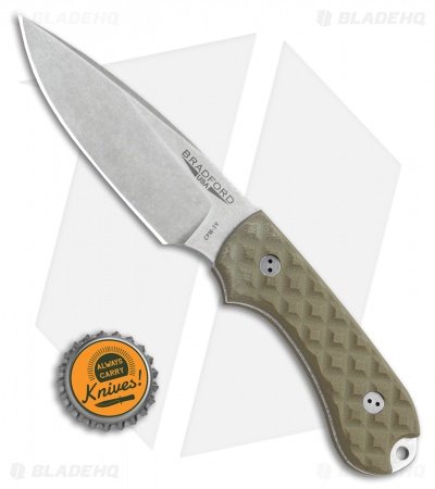 Bradford Knives Guardian3 Fixed Blade OD Green G-10 (CPM-3V False Edge SW) - Image 4