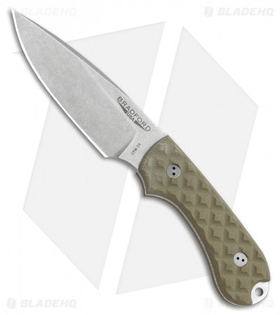 Bradford Knives Guardian3 Fixed Blade OD Green G-10 (CPM-3V False Edge SW)