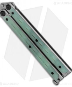 Alternative view of Bradley Kimura Butterfly Balisong Knife Natural Jade G-10 (3.9" Bead Blast)