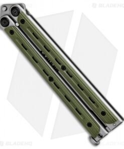 Alternative view of Bradley Kimura Butterfly Balisong Knife Green G-10 (3.9" Bead Blast)