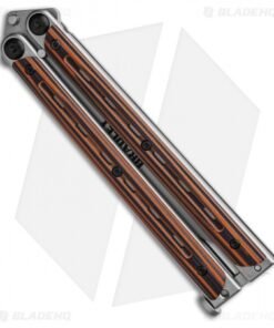 Alternative view of Bradley Kimura Butterfly Balisong Knife Orange/Black G-10 (4" Bead Blast)