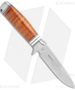 Alternative view of Browning Out Last Fixed Blade Knife Brown Leather (4" Satin)
