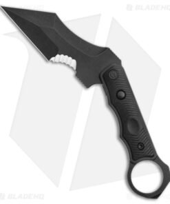 Alternative view of CIVIVI Orthrus Tactical Button Fixed Blade Knife Black G-10 (3.8" Black Serr)