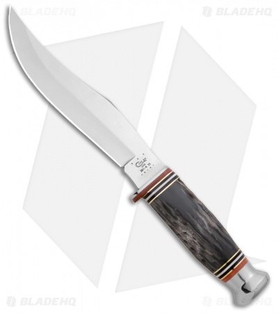 Case Cutlery BH81-6SS Fixed Blade Knife Black Buffalo Horn (6" Mirror) 17910
