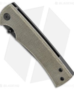 Alternative view of Chaves Liberation 229 Tanto Frame Lock Knife Green Micarta (3.75" Black M390)