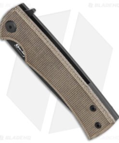 Alternative view of Chaves Liberation Street Drop Point Frame Lock Knife Green Micarta (3.4" Black)