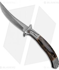 Chuck Gedraitis Alicanto Eagle Automatic Knife Mammoth Ivory (4.75" Damascus)
