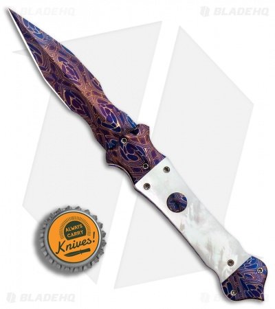 Cory Vallotton Custom Mini Eos Automatic Mother of Pearl (3.25" Damascus) - Image 4