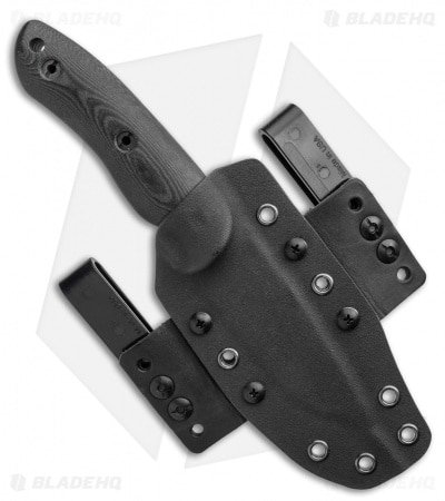 Dark Timber Knives Bushy Knife Black / Green Micarta Orange Liners (4" Satin) - Image 2