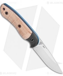 Alternative view of Dark Timber Knives Bushy Knife Natural Curly Maple / Black Micarta (4" Satin)