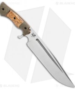 Alternative view of Dark Timber Knives Cave Bear Knife Black Ash Burl / Green Mi. (10.3" Two-Tone)