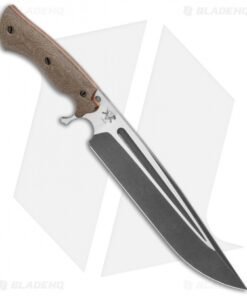 Alternative view of Dark Timber Knives Cave Bear Knife Green Micarta (10.3" Two-Tone Acid)