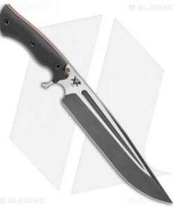 Alternative view of Dark Timber Knives Cave Bear Knife Black Micarta (10.3" Two-Tone Acid)
