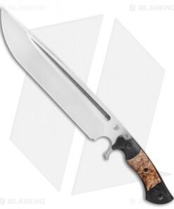 Dark Timber Knives Devil's Horn Knife Black Mi./Black Ash Burl (11.8" Two-Tone)