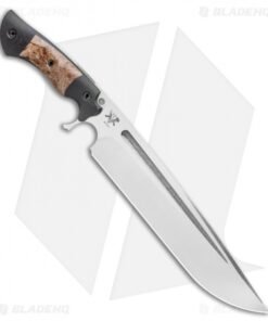 Alternative view of Dark Timber Knives Devil's Horn Knife Black Mi./Black Ash Burl (11.8" Two-Tone)