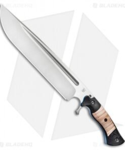 Dark Timber Knives Devil's Horn Knife Black Mi. / Curly Maple (11.8" Two-Tone)