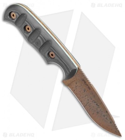 Dawson Deep Notch Skinner Fixed Blade Knife Two Tone CF (3.1" Arizona Copper) - Image 2