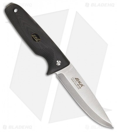 EKA Nordic W12 Fixed Blade Knife Black G-10 (4.7" Satin Sandvik 12C27) 714302