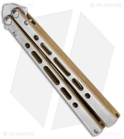 Eldon Talley Custom Talisong Pro Butterfly Knife Bronze/Gray Ti (4.5" Satin) - Image 3