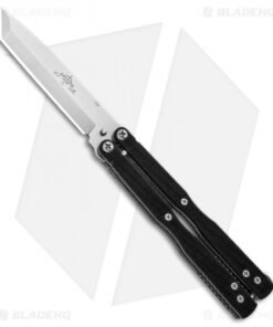 Emerson CQC-7 Flipper Balisong Butterfly Knife Black G-10 (3.8" Stonewash)