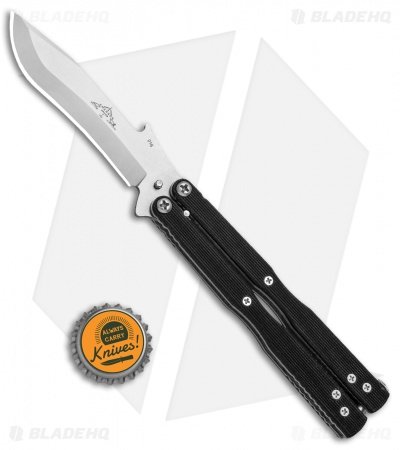 Emerson Commander Tactical Balisong Butterfly Knife Black G-10 (3.8" Stonewash) - Image 4