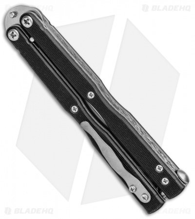 Emerson Commander Tactical Balisong Butterfly Knife Black G-10 (3.8" Stonewash) - Image 3