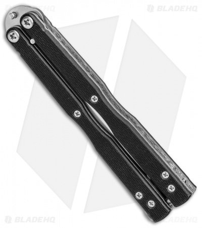 Emerson Commander Tactical Balisong Butterfly Knife Black G-10 (3.8" Stonewash) - Image 2